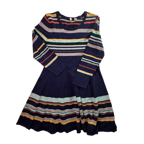 MOTH ANTHROPOLOGY Luca Striped Sweater Dress Multicolor Long Sleeve Knit Size L - Picture 1 of 16